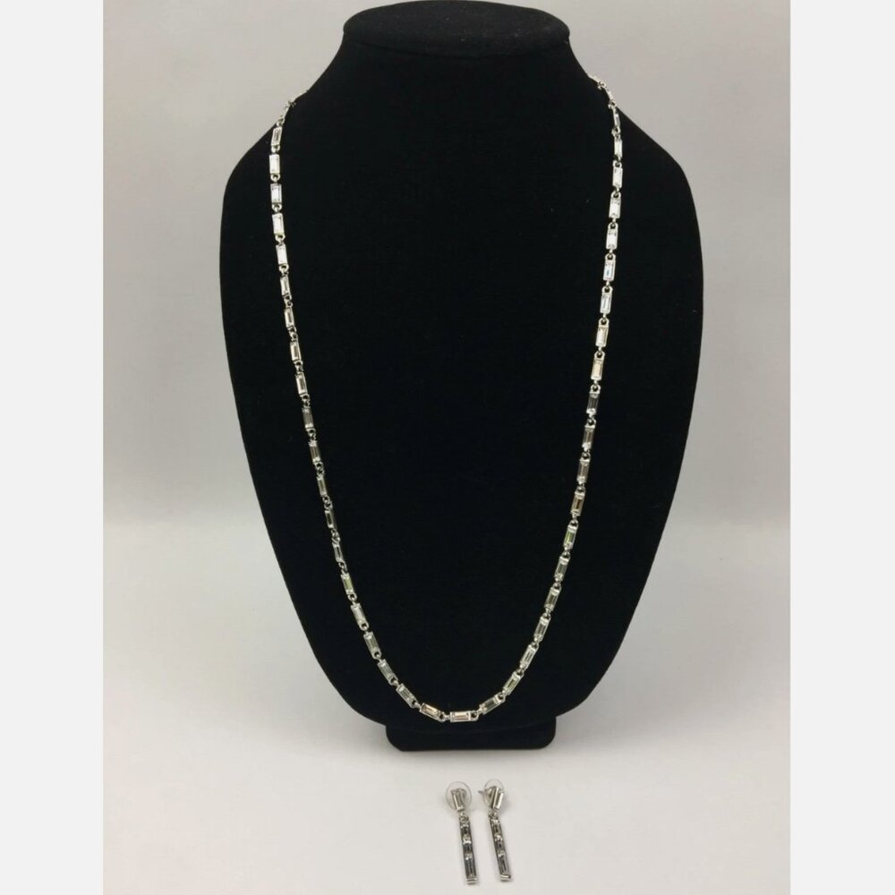 Judith Leiber Necklace and Earrings Set Women Silver